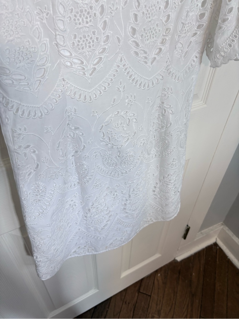 ALLSAINTS Cecee White Eyelet Mini Shirt Dress US 2 UK 6 EU 34 - Picture 12 of 12
